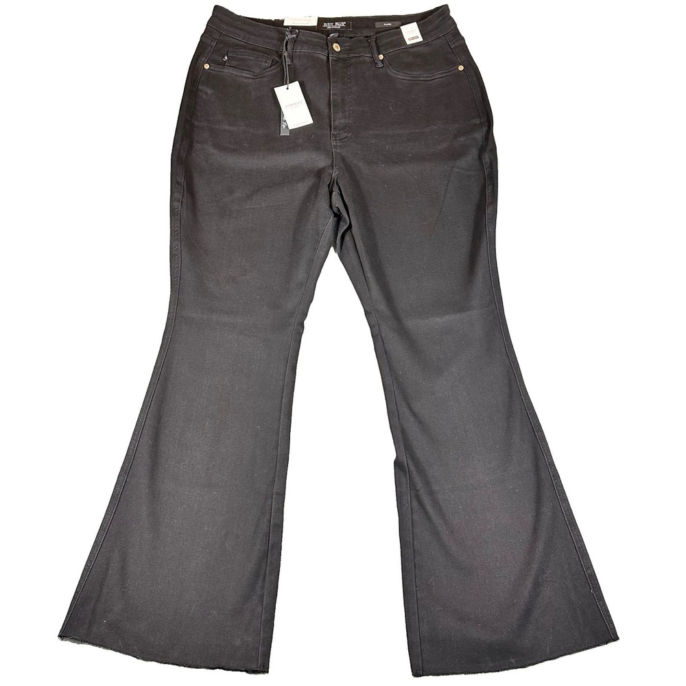 Judy Blue Womens Jeans 20W Flare High Rise Stretch Black Tummy Control 20 New